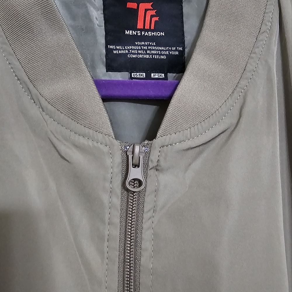 TBMPOY Lightweight Men's Tan Bomber Jacket 3XL - Picture 8 of 8